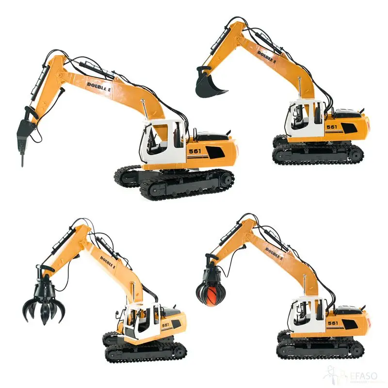 Double E E561-003 Radio Control Quartering Hammer DIY RC Excavator Alloy 3 In 1 Gripper with Mini Basketball for Boy