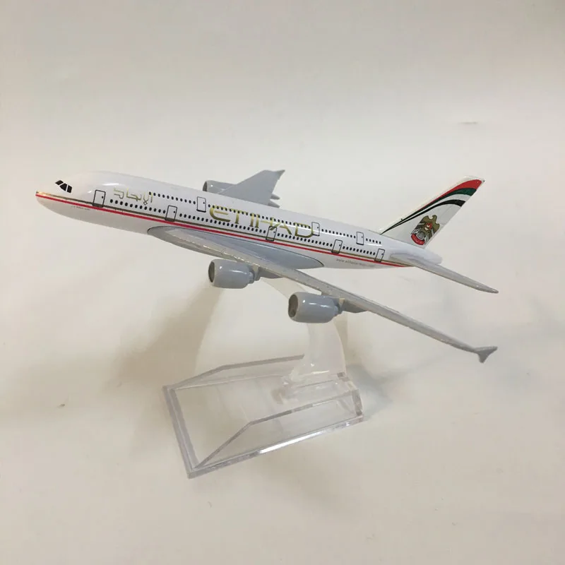 Jason Tutu 16Cm Vliegtuig Model Vliegtuig Model Etihad A380 Vliegtuigen Model Diecast Metalen 1:400 Airbus A380 Vliegtuigen Model Vliegtuig Speelgoed