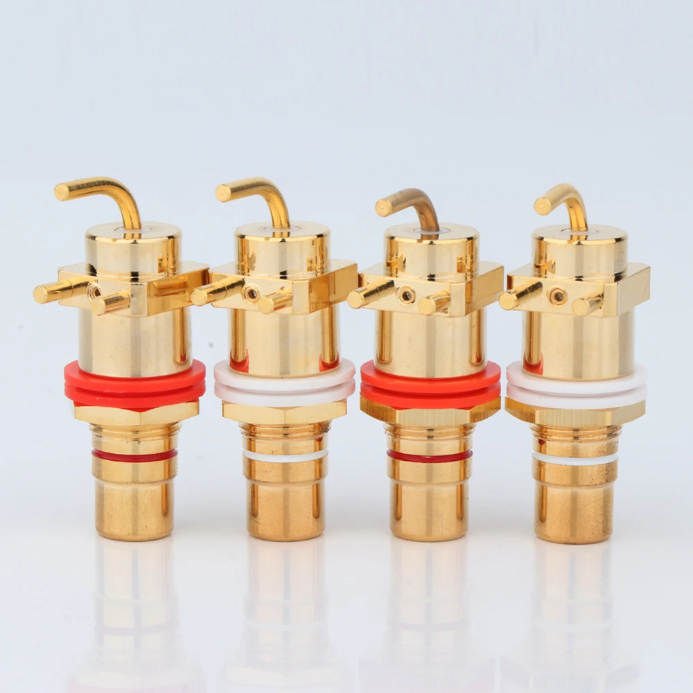 Gold Plated RCA Sockets Amplifier Speaker Binding Posts Terminal For Banana Plugs Connector