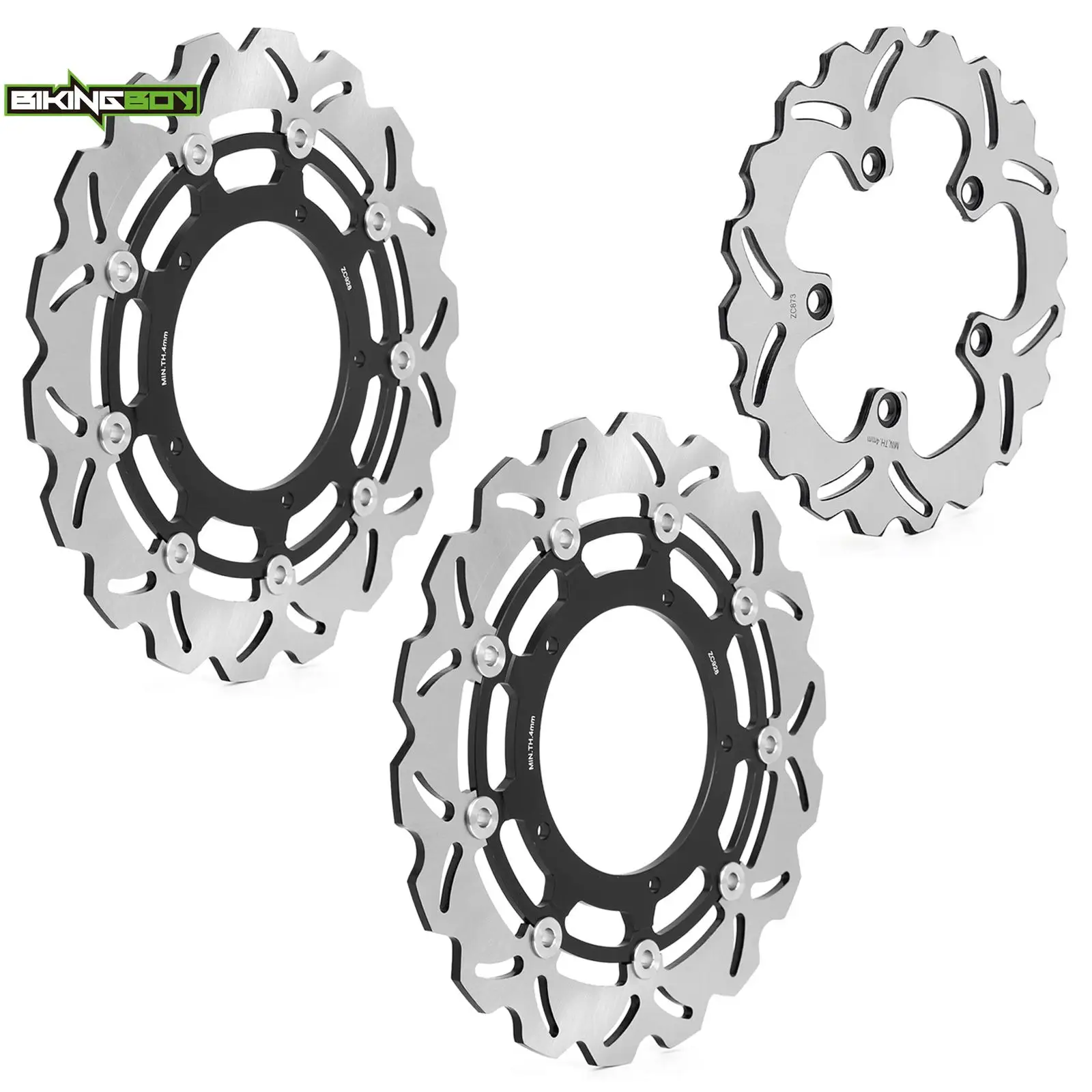 BIKINGBOY Front Rear Brake Disks Discs Rotors FZ1 1000 / ABS 06-14 FZ1 Fazer 06-19 18 17 16 15 FZ1 N NA ABS 06 07 08 09 10 11 12