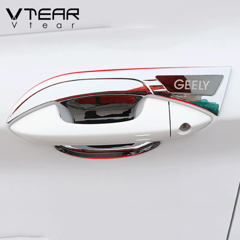 Vtear For Geely Coolray sx11 BelGee X50 exterior handle frame trim Car door handle bowl chrome styling cover accessories parts