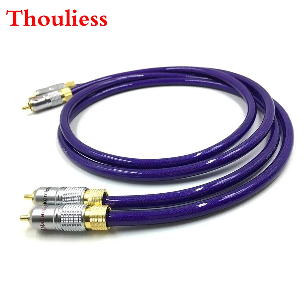 

Thouliess Na-chi Gold Plated RCA Audio Cable 2x RCA Male to Male Interconnect Audio Cable with Van Den Hul MC SILVEB-IT 65