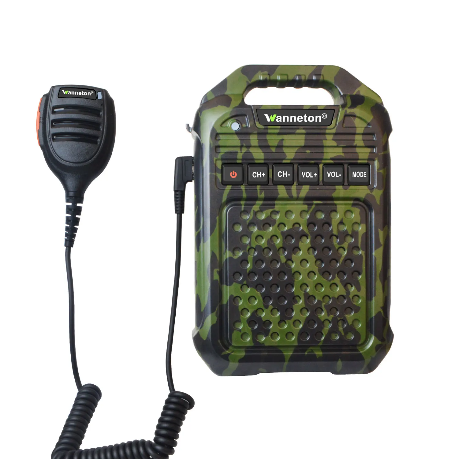 Walkie talkie UHF 400-470MHz, amplificador de intercomunicación bidireccional inalámbrico, altavoz remoto, micrófono, tarjeta TF, compatible con Bluetooth