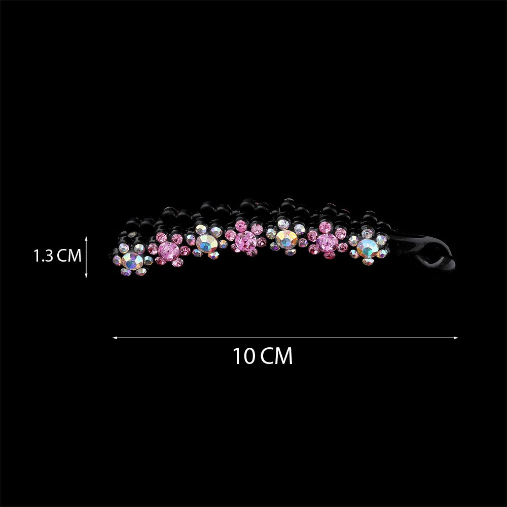 Molans Fashion Two large Drill Hairpins Sweet Horsetail Clamp with Water Drill Hairpin for Women Girls Hair Accessories