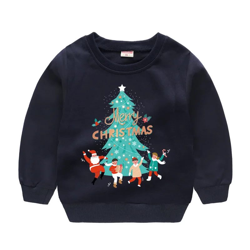 Christmas Costumes Clothes for Boys Sweatshirts Cotton Kids Pullover Tee Shirts Baby Girls Sweater Santa Gift Girls Jumpers