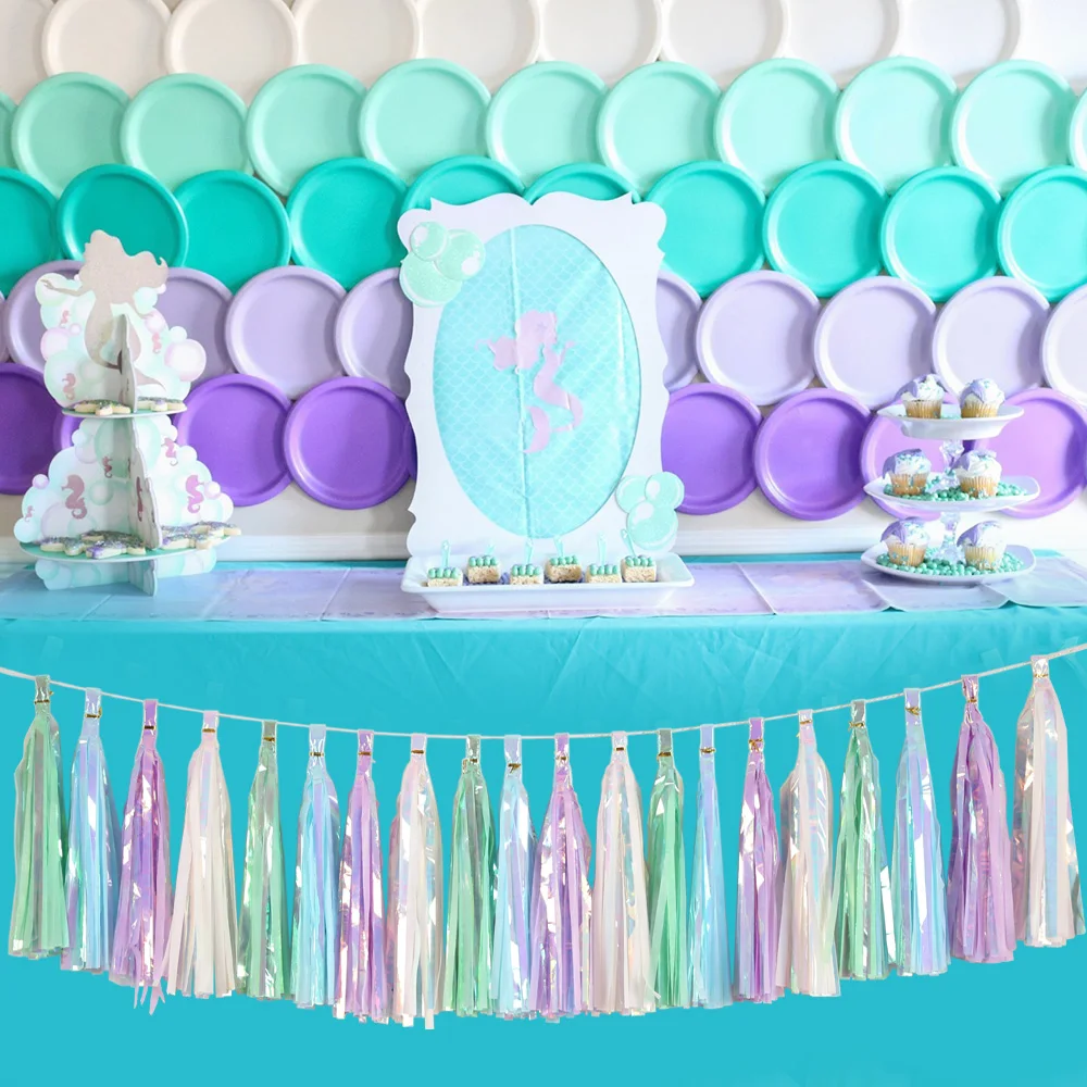 Roségold Schillernde DIY Seidenpapier Quastengirlanden für Babyparty Junggesellinnenabschied Hochzeit Geburtstag Party Dekorationszubehör – Detail 3