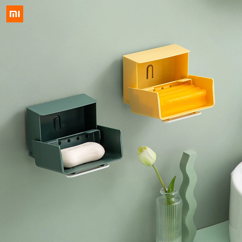 Xiaomi Youpin Clamshell soap dish wall-mounted soap dish household non-perforated soap dish drain rack with lid