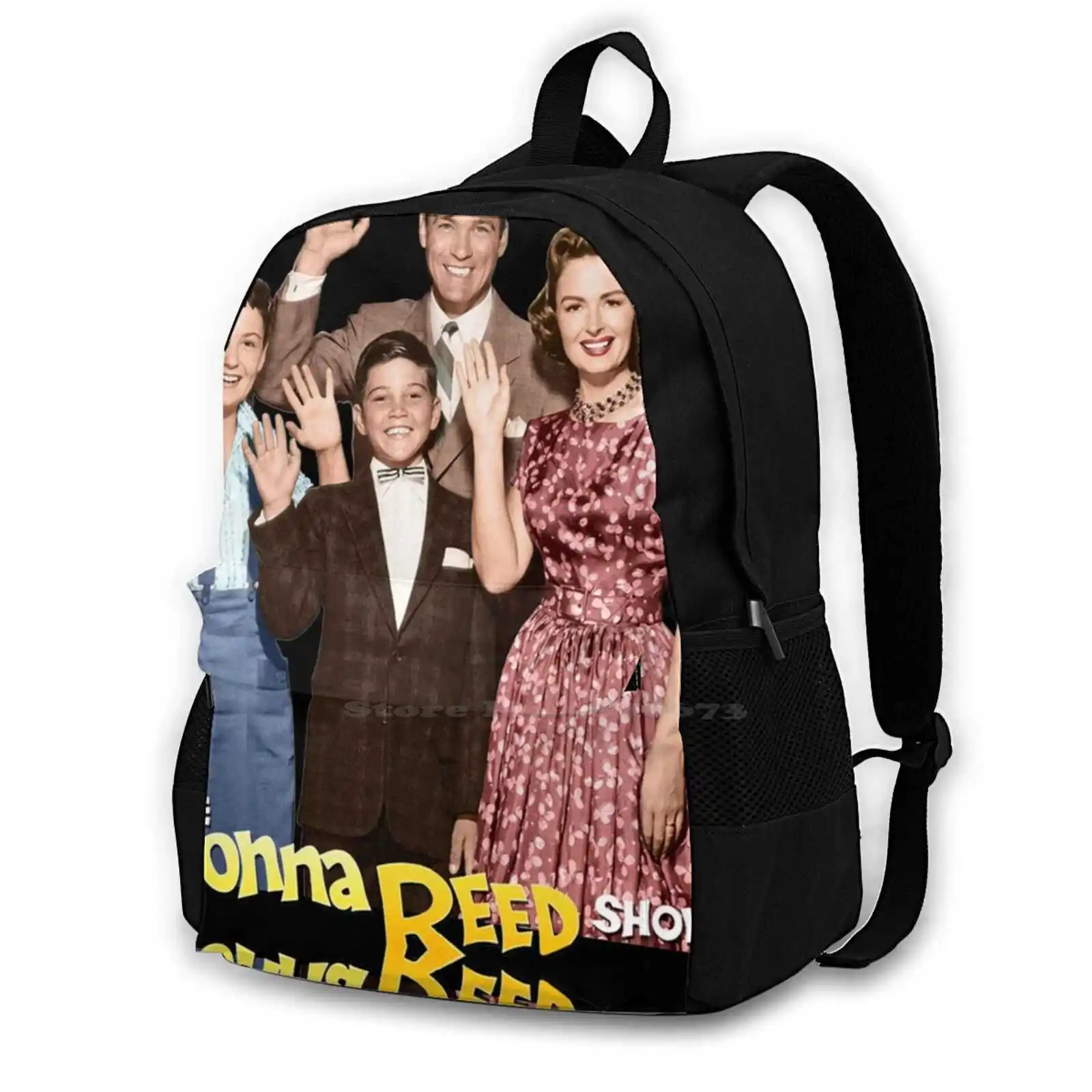 Donna Reed Cast Tribute T-Shirt Pattern Design Laptop Travel School Bags Donna Reed Cast Tribute