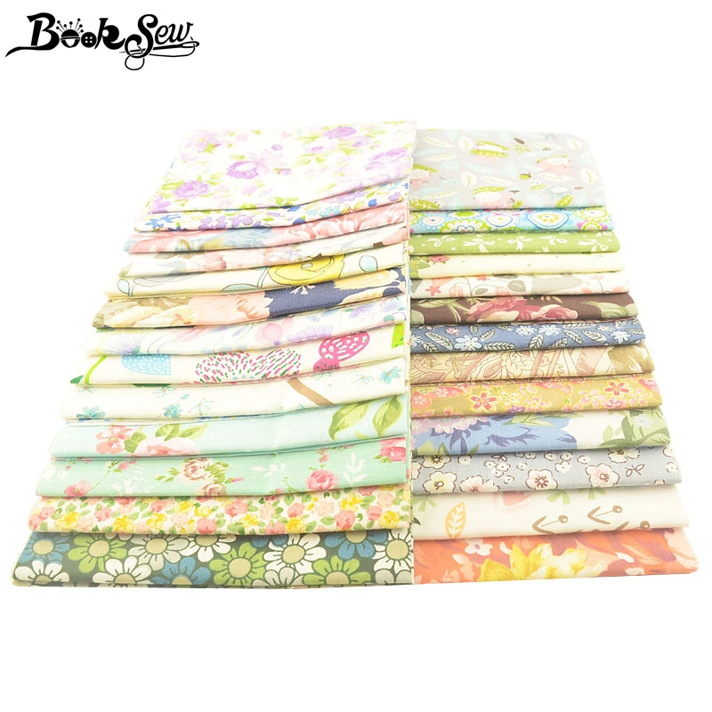 Booksew 32x3 2 cm/sztuk 100% bawełna tkanina w kwiaty Fat Quarters tkaniny, tkanina patchworkowa dla DIY szycia, rękodzieła, Scrapbooking