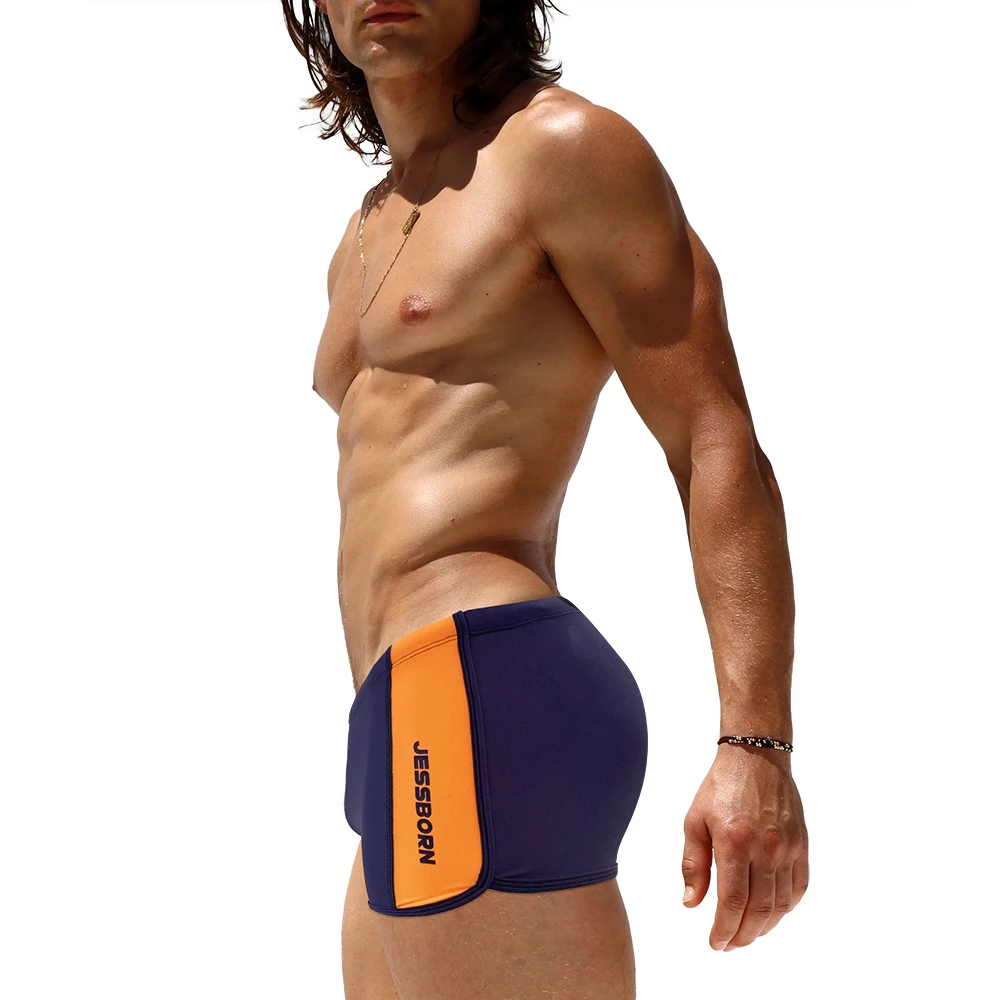 Sexy Side Split Mens Swimwear Nylon Quick Dry Swimming Trunks Sport Bathing Suit Fashion Male Summer Beach Surfing Board Shorts