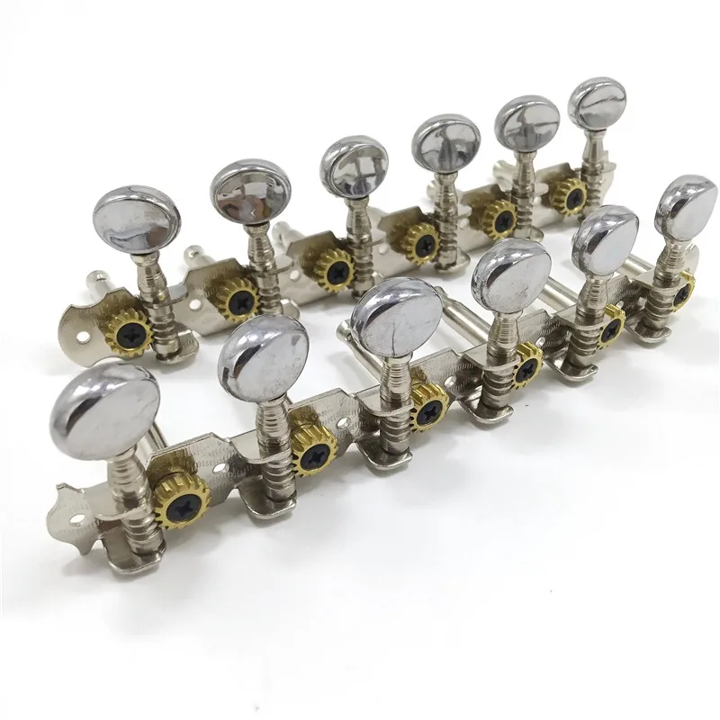 EIN Set 6R6L Chrome String Tuner Tuning Pegs Keys Mechaniken Für 12 Saiten Gitarre Zubehör Teile Mit Runde Taste – Detail 2