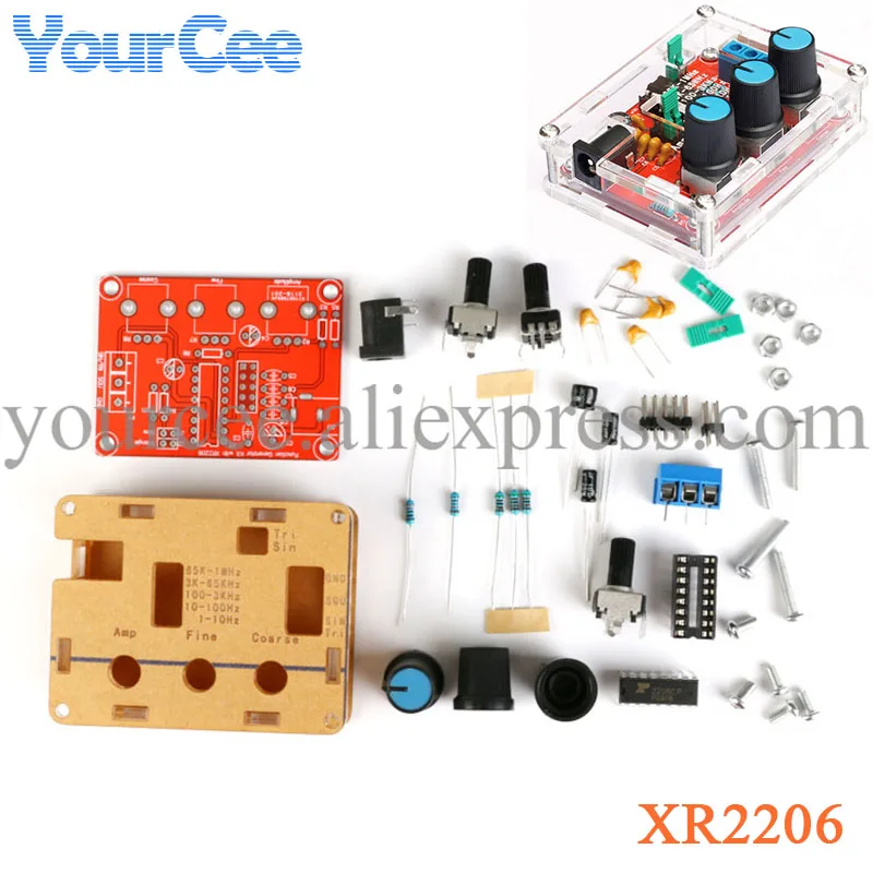 1 Гц-1 МГц XR2206 Функция Генератор сигналов DIY Kit Синус/Треугольник/Квадратный выходной генератор сигналов Регулируемая амплитуда частоты