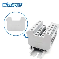 10Pcs D-UDK10 End Cover For UDK 10 Terminal Block Separation Din Rail Connector UK D-UDK 10 Electrical Wire Cable End Plates