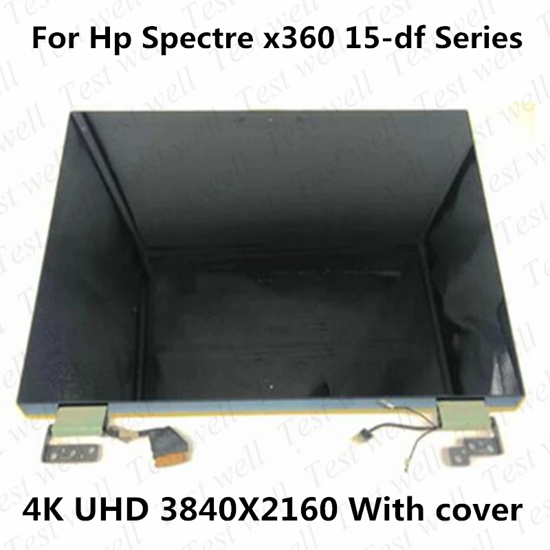 

Original 15.6" 4K UHD For Hp Spectre x360 15-df Series TPN-Q213 LCD Touch Screen Digitizer Full Assembly with hinges replacement