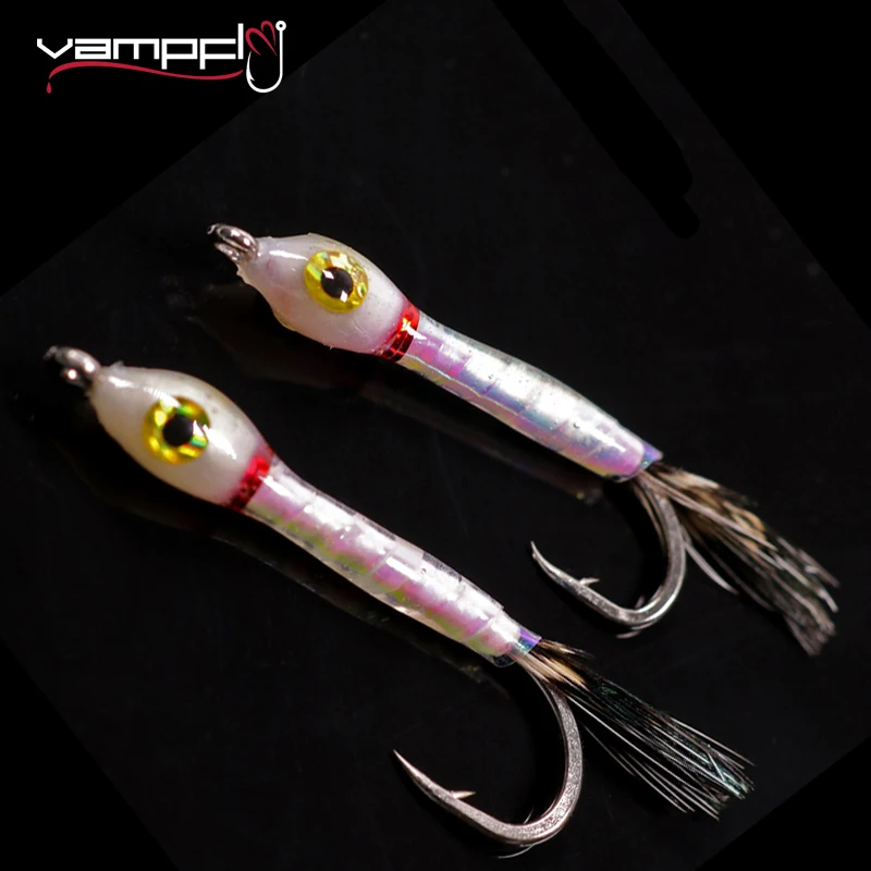 Vampfly 5PCS #6 #8 perla pequeña Alevin Baitfish Minnow volar patrón trucha perca pesca señuelo