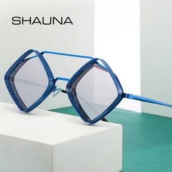 SHAUNA Retro Steampunk Sunglasses Men Metal Hollow Frame Gradient Mirror Shades UV400 Women Punk Sun Glasses