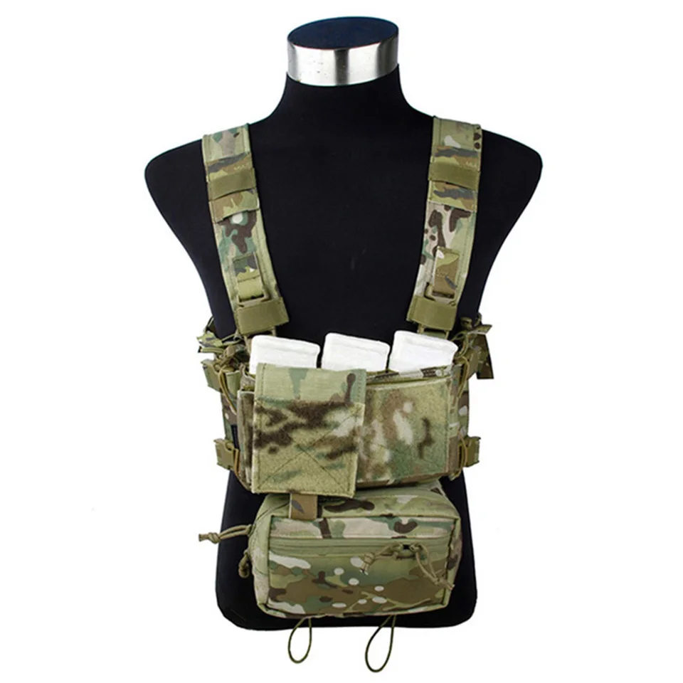 

TMC Low Profile Light Tactical Modular Chest Rig Complete Set Summer Tactical Gear AOR1 TMC3115