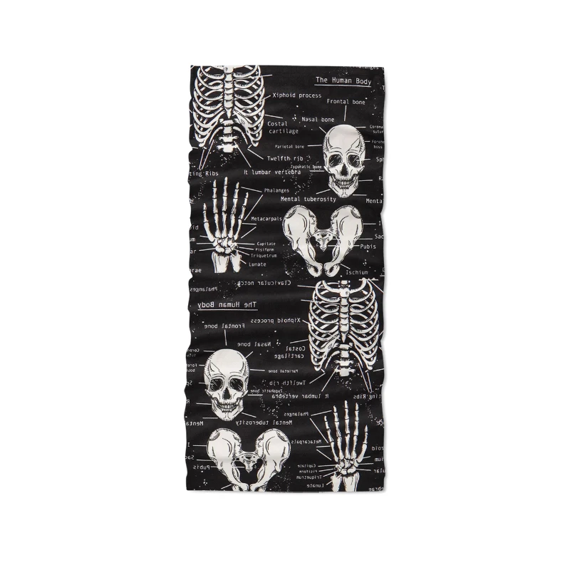 Bufanda de anillo con estampado 3D creativo para mujer, a prueba de polvo, mapa de hojas divertidas, Calavera, cubierta de senderismo al aire libre,