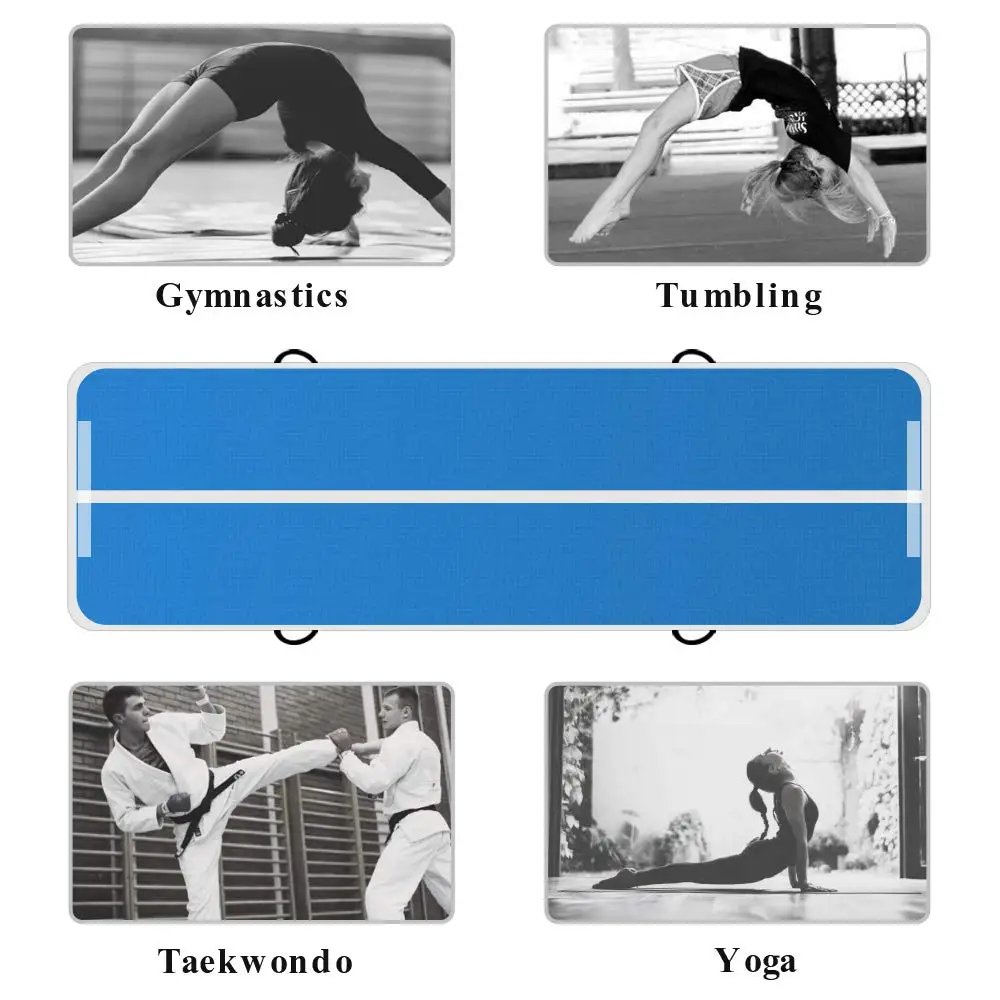 Airtrack-Polymères Gonflables AqTumbling pour Entraînement, Yoga, Cheerleading, Usage Domestique, Plage, 10 Pieds, 13 Pieds, 16 Pieds, 19 Pieds