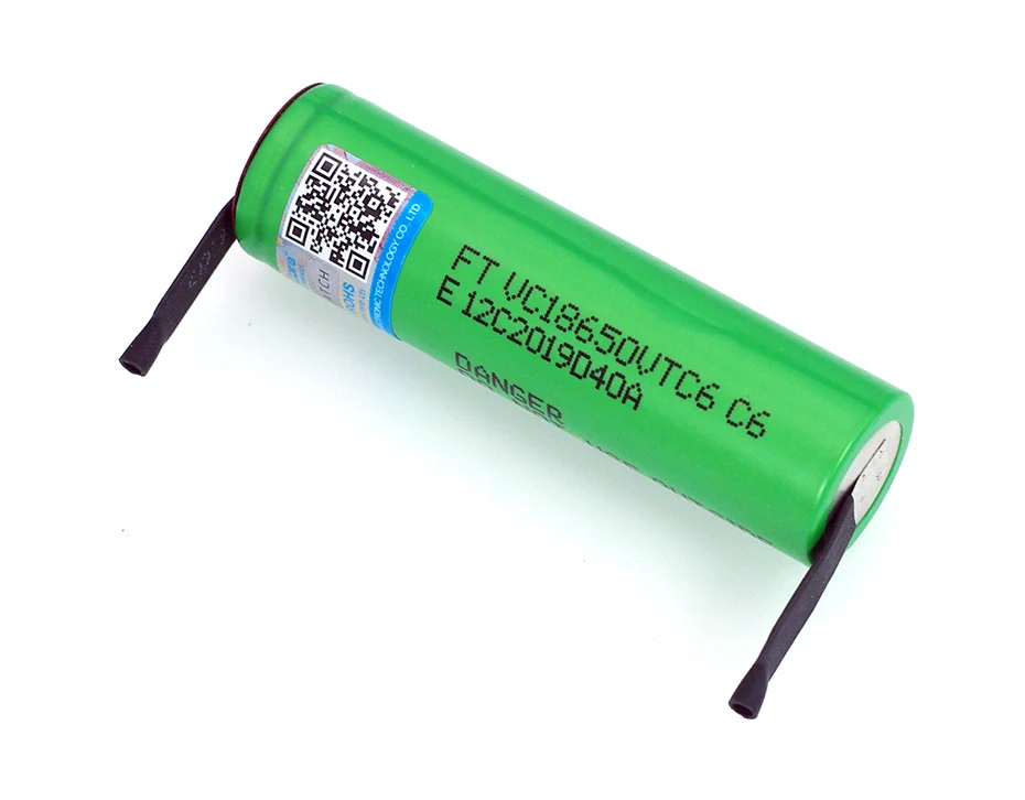 VariCore VTC6 3.7V 3000 mAh 18650 Li-ion Rechargeable Battery 30A Discharge for US18650VTC6 batteries + DIY Nickel Sheets