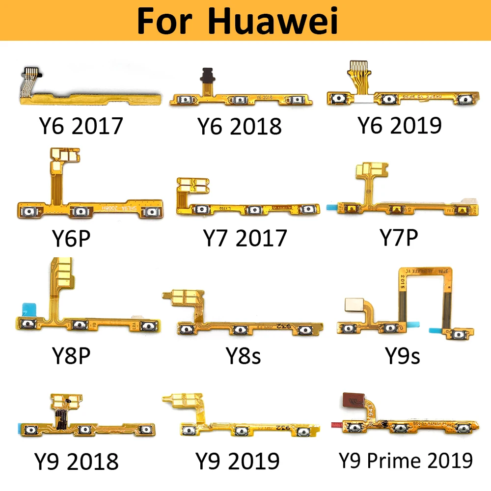 

Power on/off Switch Button Side Key Volume Up Down Flex Cable For Huawei Y5 Y6 Y7 Y9 Prime 2017 2018 2019 Y6P Y7P Y8S Y8P Y9S