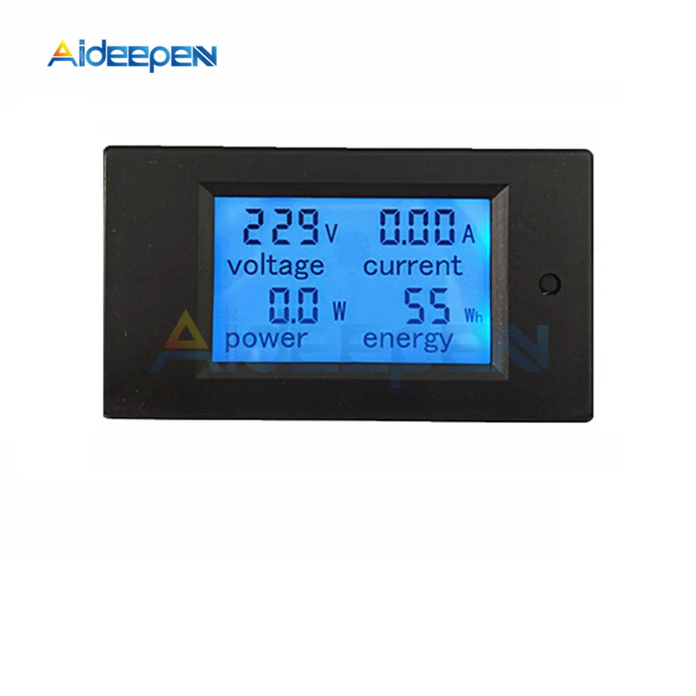 AC 220V 80V~260V 20A Single Phase Digital Ampermeter Power Energy Voltmeter Ammeter Volt Watt Kwh Factor Meter