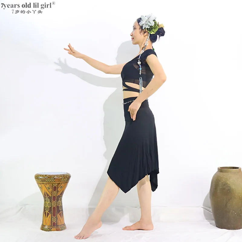 Nieuwkomers Vrouwen Buikdans Kleding Korte Rokken Modal Gothic Dubbellaags Over BGG12