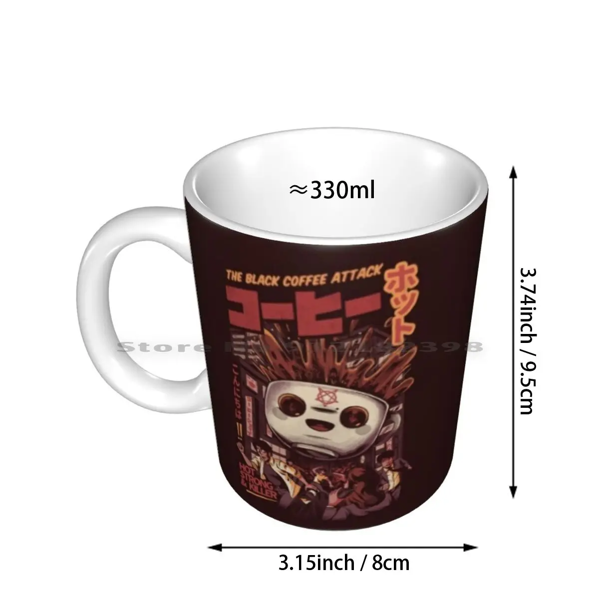 Black Magic Coffee Ceramic Mugs Coffee Cups Milk Tea Mug Japan Japanese Kaiju Monster Japaneseart Coffee Food Blackcoffee