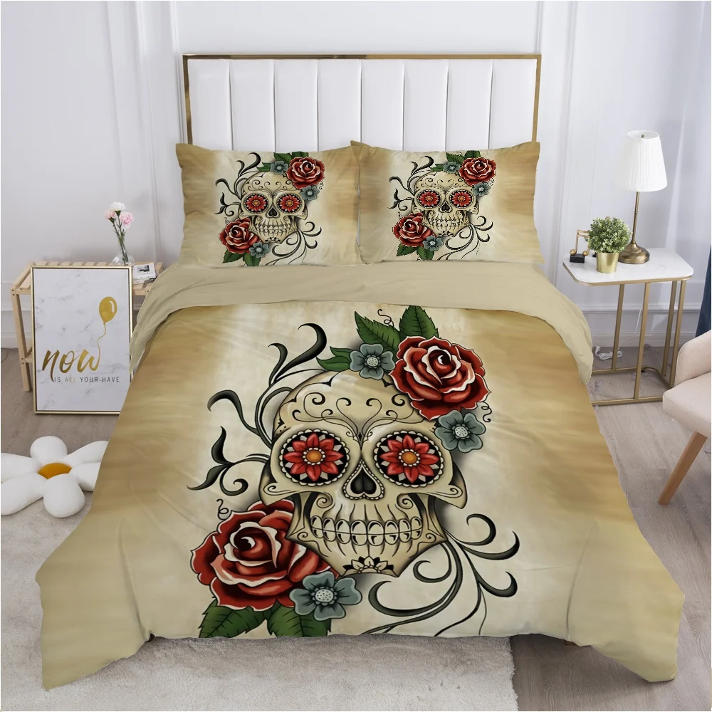 Skull Deadpool Duvet cover set 240x220 200x200 Bedding set Twin Queen King Double Bed linens Quilt cover Bedclothes Gray head