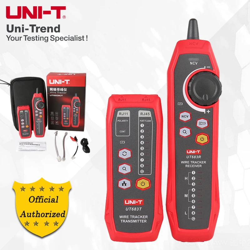 UNI-T UT683KIT Intelligent Network Wire Finder;Support wire finding/wire pairing/NCV function/built-in lithium battery