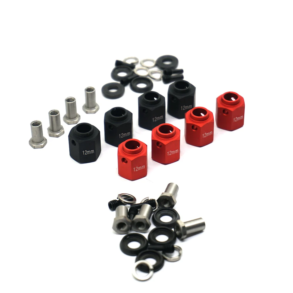 AXSPEED-adaptador hexagonal de rueda de 4 piezas, 6/8/9/10/11/12mm de espesor, con para TRX-4 TRX4 1/10 RC Crawler Car, piezas de actualización