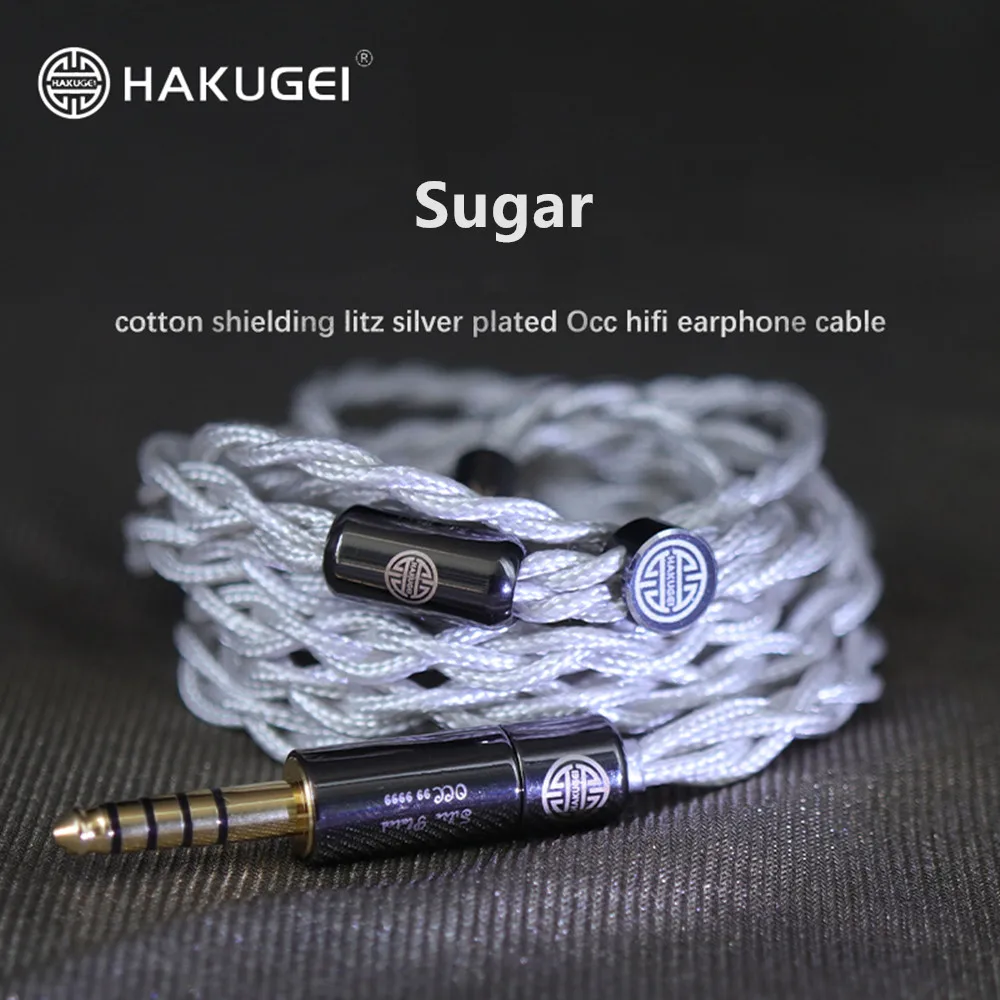 FENGRU HAKUGEI SUGAR Cotton Shield Litz Silver Plated OCC 2Pin 0.78 MMCX HiFi Earphone Upgrade Cable For Shure SE215 KXXS S8