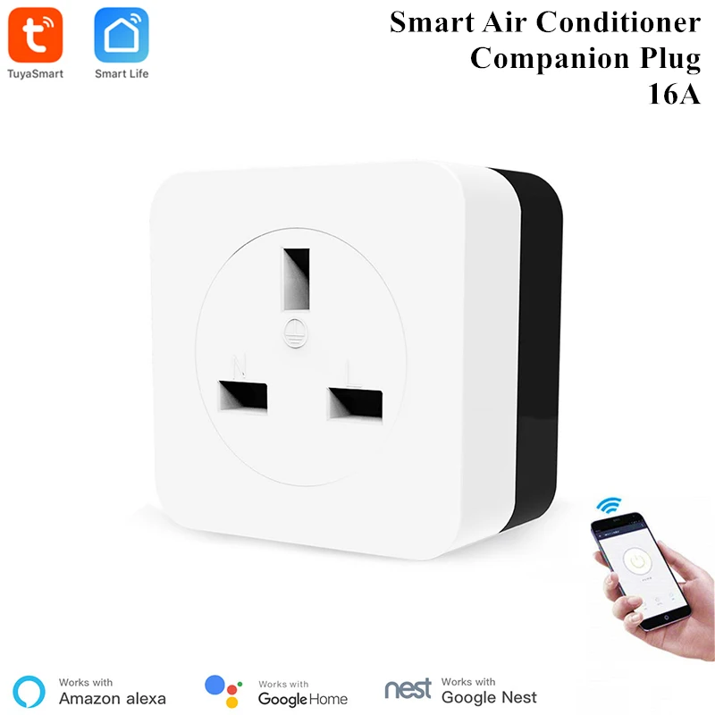 

16A WiFi Air Conditioner Socket Tuya Smart APP Remote Control IR Support Smart Socket Alexa Google Home Compatible WiFi Outlet