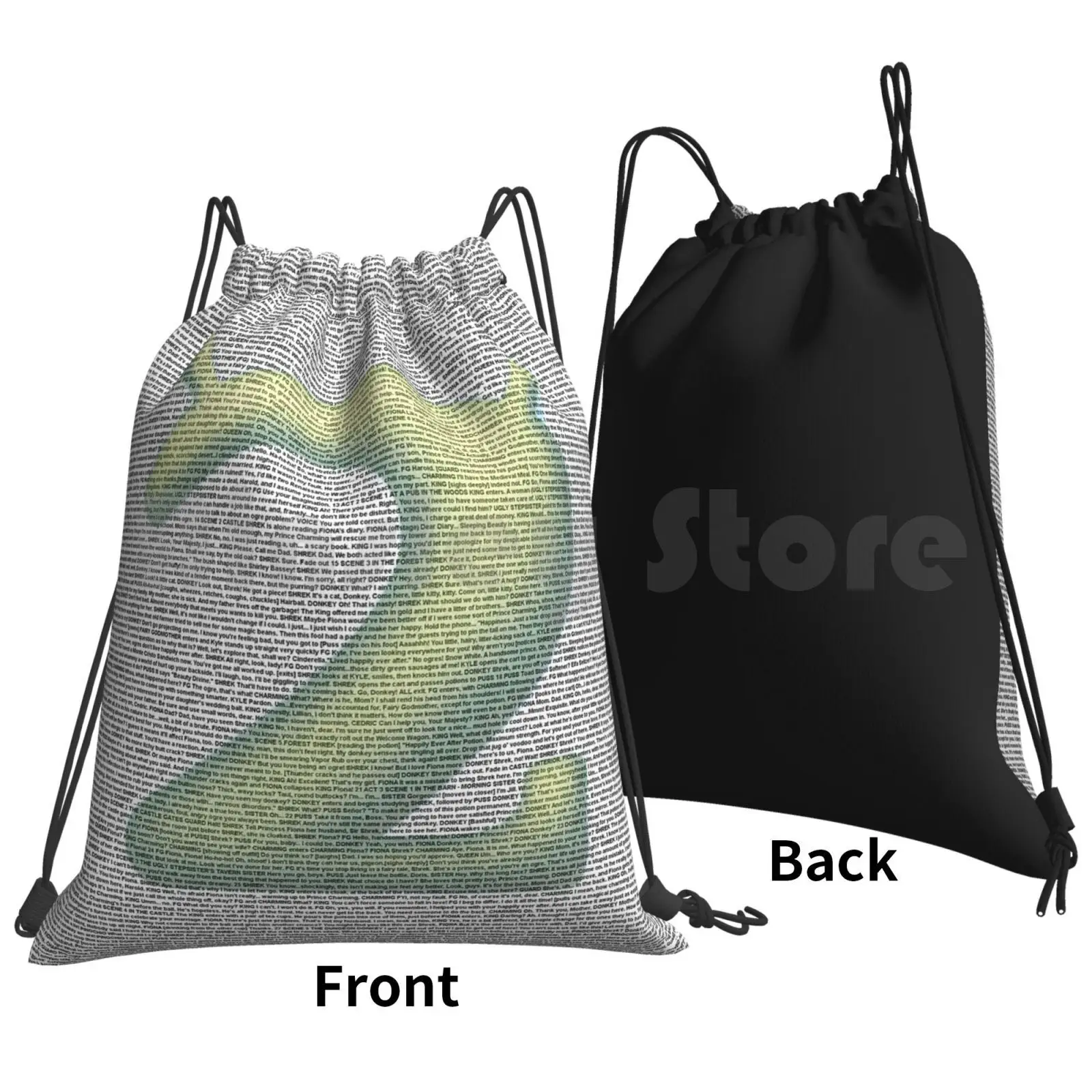 Shrek 2 Script In Its Entirety Backpack Drawstring Bag Riding Climbing Gym Bag Shrek Shrek 2 2 Pixar Dreamworks Meme Shrek