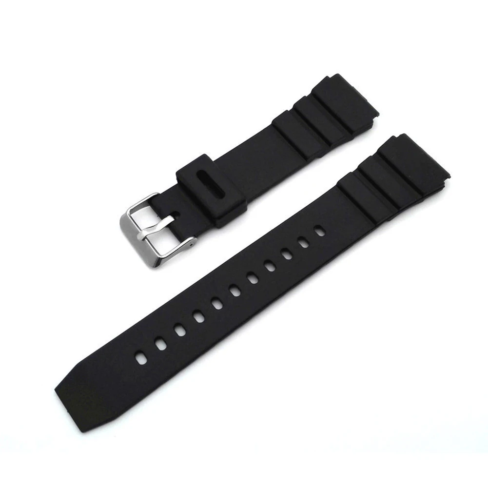 NEW 18/20/22mm Width Men Women Black Silicone Rubber Watchband Waterproof Sport Replacement Wrist Watch Band Strap Buckle