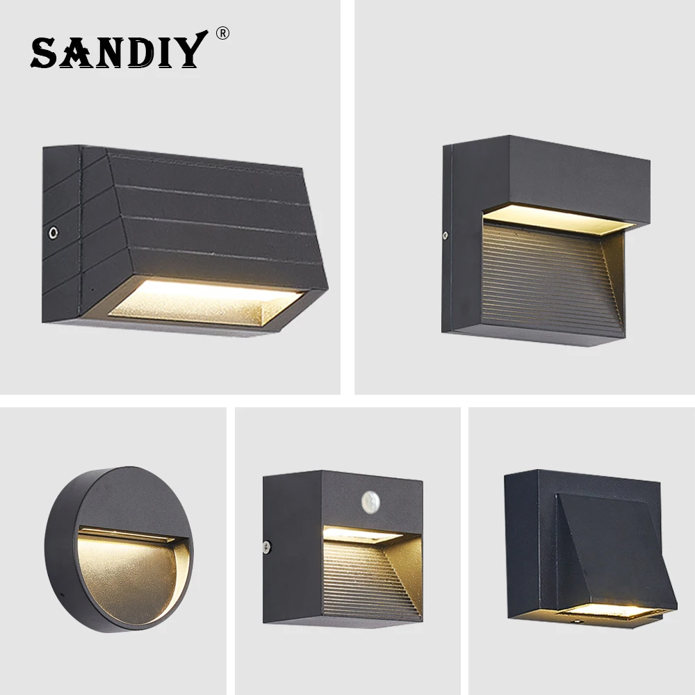 SANDIY Outdoor Wall Light Motion Sensor Sconce Lamp Waterproof Nightlight for Garden Stair Gate Porch Yard Lighting Wall Mounted