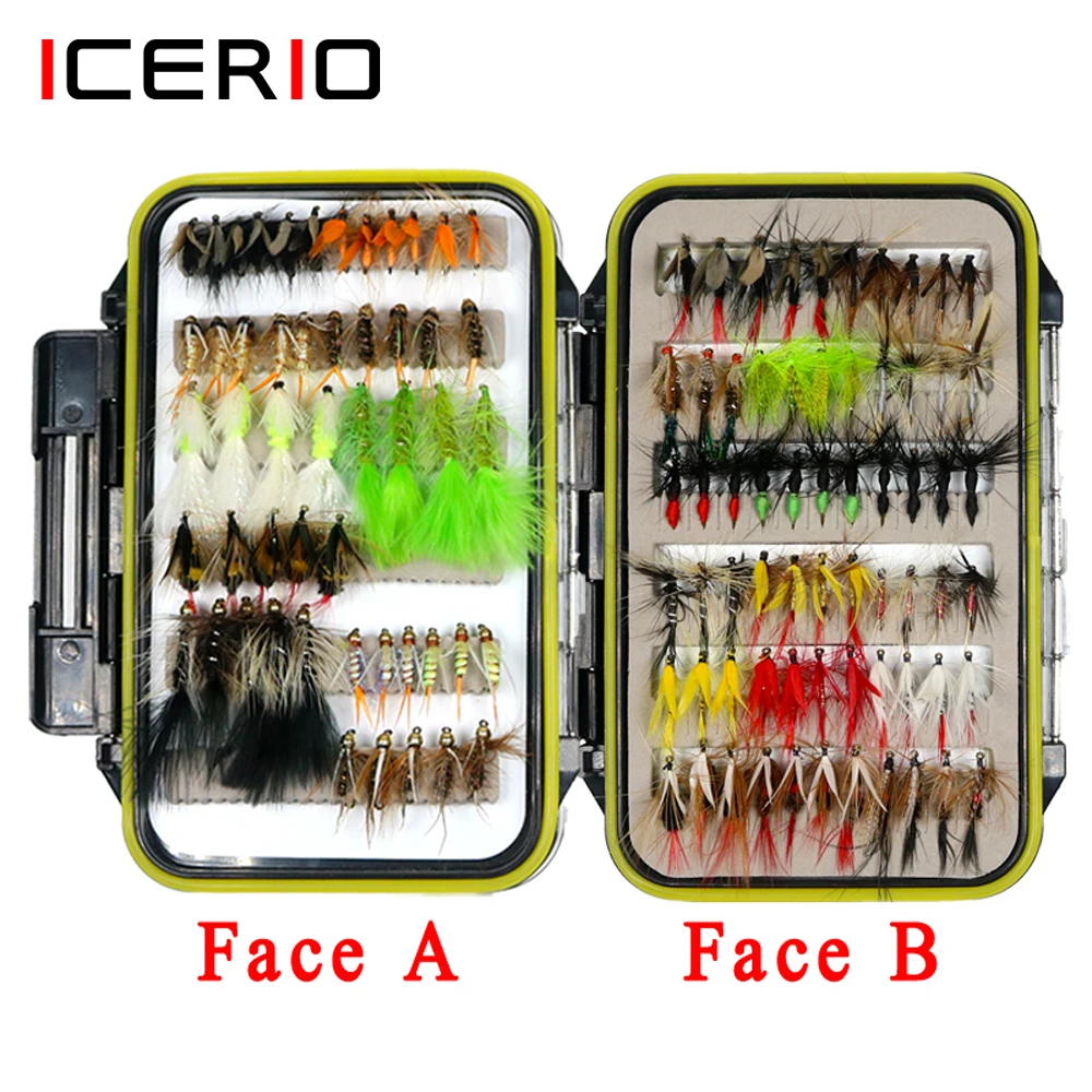 

ICERIO 116pcs/set Fishing Fly Dry & Wet & Streamers & Steelhead & Nymphs Worms Flies Trout Salmon Fishing Lure