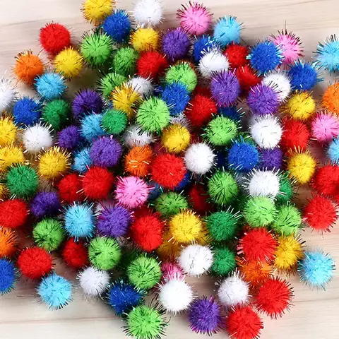 50 st färgglada pompoms 15 mm 25 mm för dockor, handgjort material, mjuka fluffiga pompomsbollar för gör-det-själv-barnleksaker, tillbehör 10 best sales pom-pom-bollar - №7