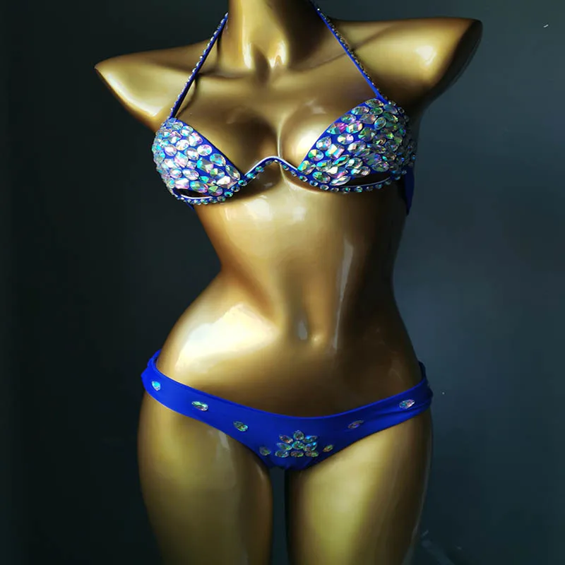 Imagem -06 - Venus Vaction Diamante Conjunto de Biquíni Sexy Mulher Maiô Push up Rhinestone Banho Strass Beachwear 2023