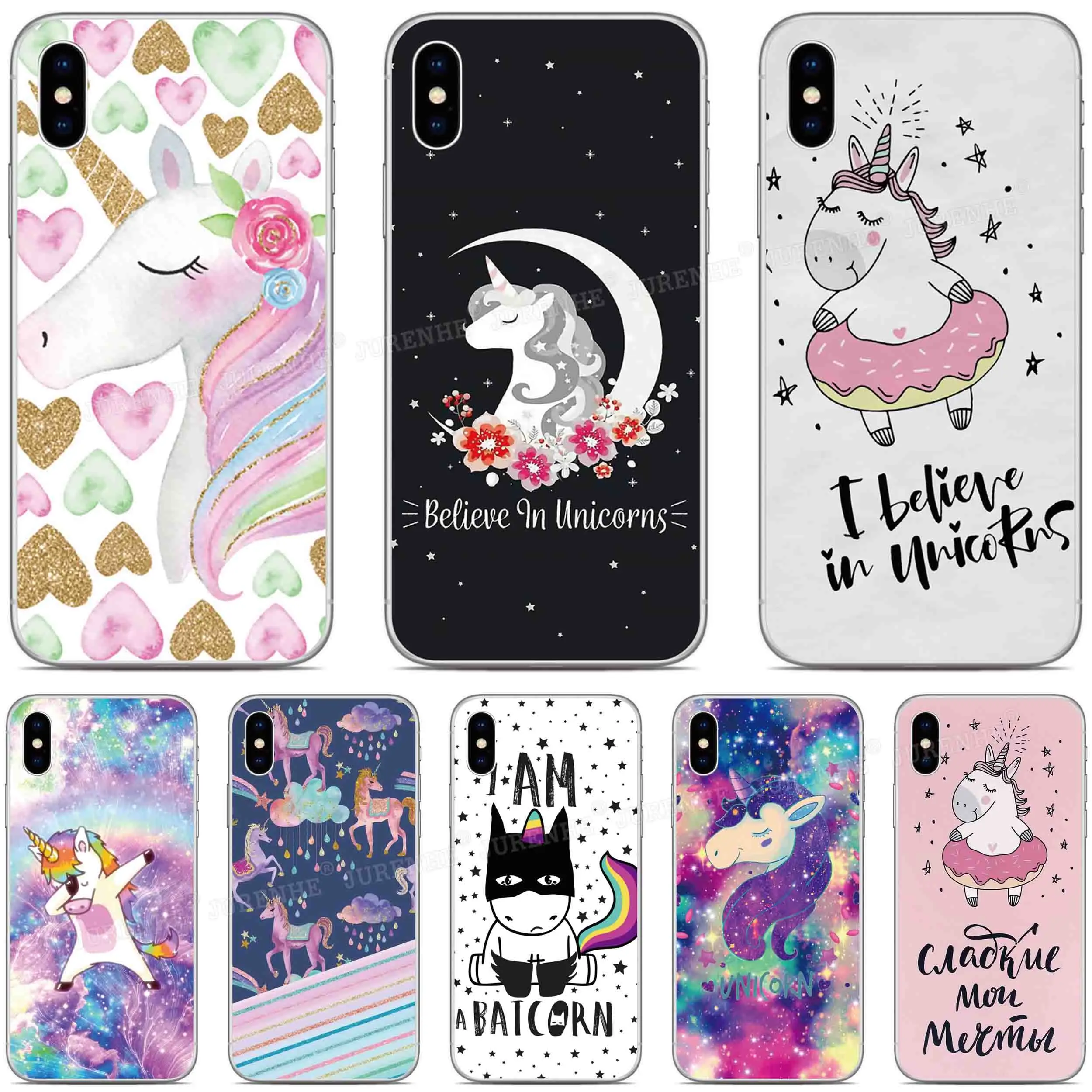 Rainbow Unicorn Phone Case For BQ Aquaris X2 X Pro U U2 Lite V X5 E5 M5 E5s C VS Vsmart JOY Active 1 Plus 5035 5059 Cover Fundas