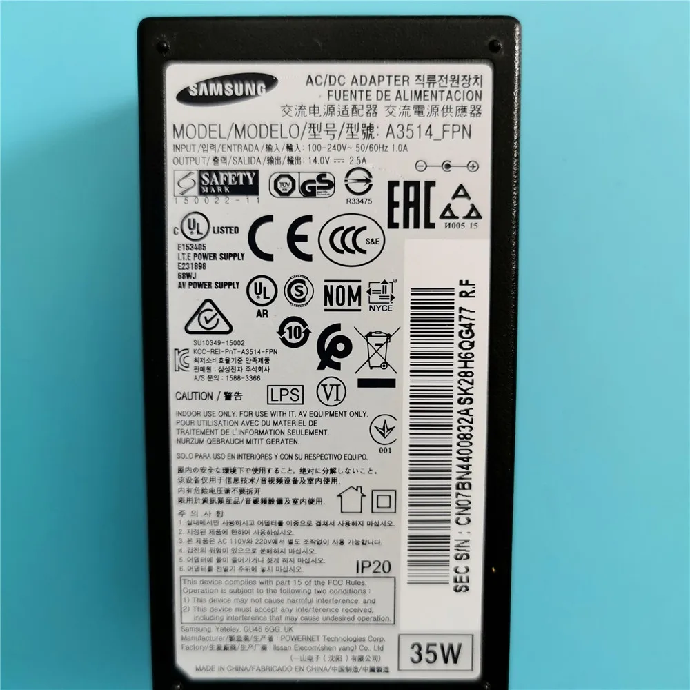 Новинка, оригинальное зарядное устройство Goodtest, адаптер переменного тока a3514 _ FPN 14,0 в А, BN44-00832A для монитора компьютера