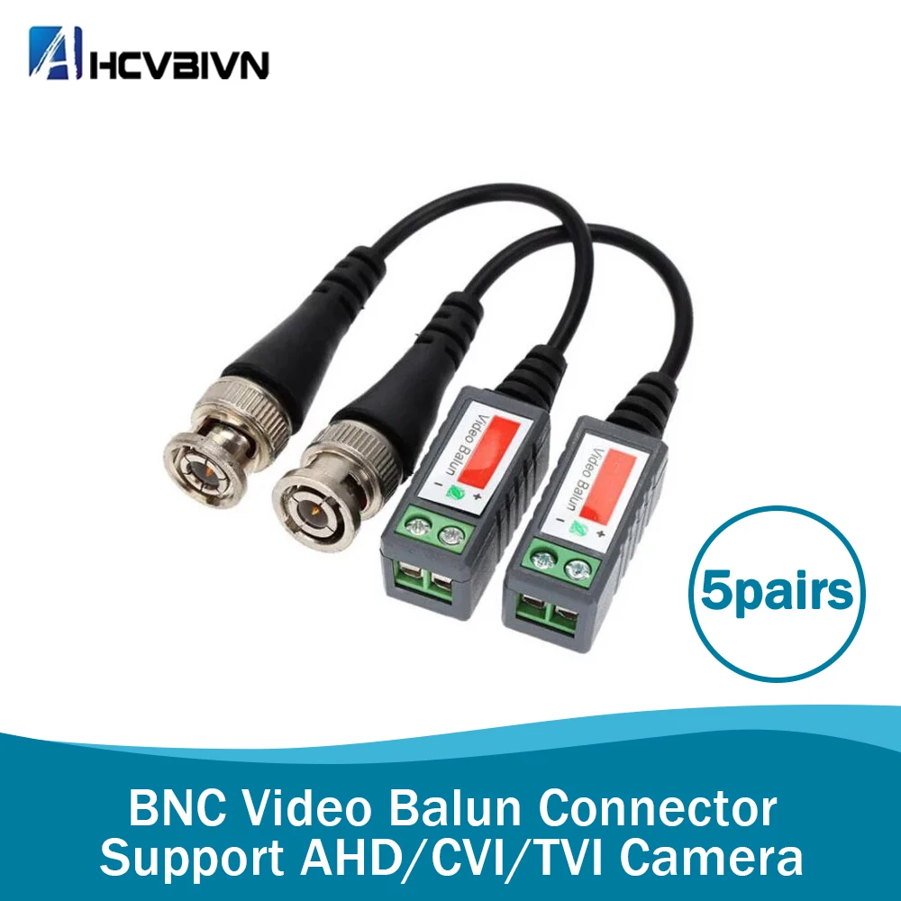 10 adet ABS plastik CCTV Video Balun CCTV aksesuarları pasif vericiler 2000ft mesafe UTP Balun BNC kablo CAT5 kablo