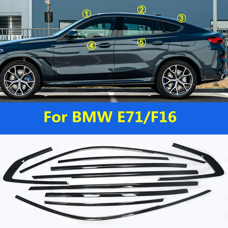 

Window Trim For BMW X6 E70 F16 2009-2019 304 Stainless Steel Scratch-proof Pillar Posts Cover Car Accessories