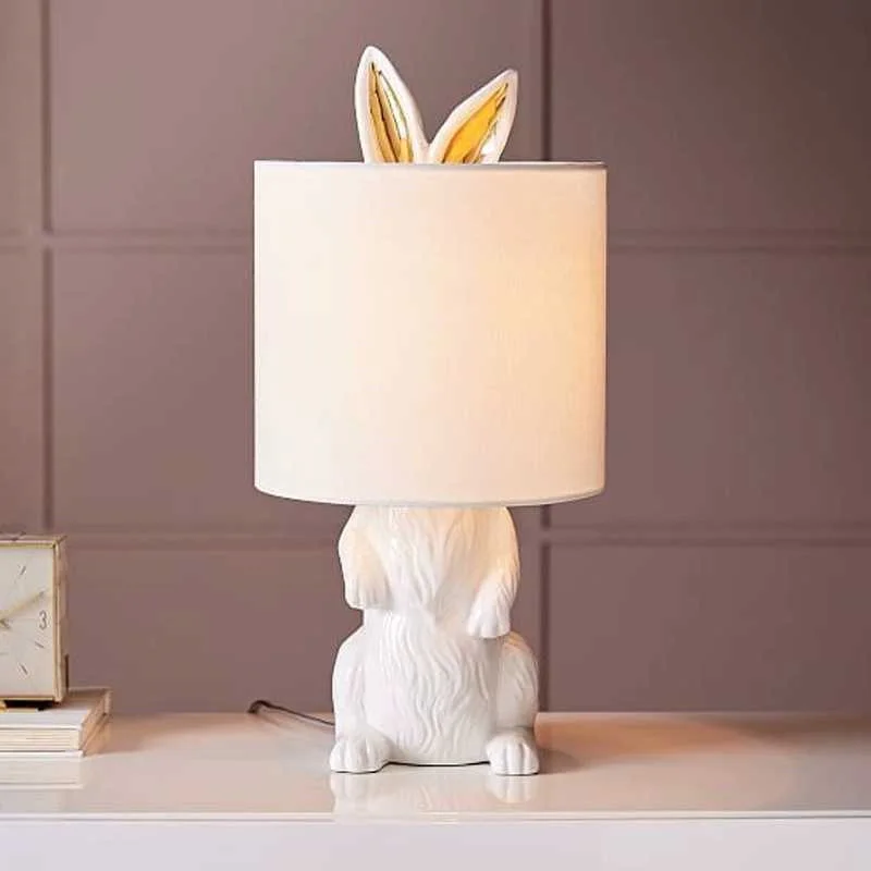 Postmodern rabbit table lamp Nordic living room study master bedroom table lamp children's room simple bedside table lamp