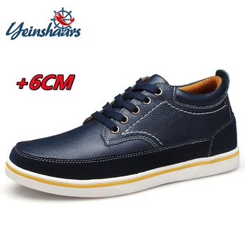 Men Elevator Shoes Genuine Leather Lift Casual Shoes Height Increase Shoes Insoles 6CM Tall Man Formal Shoes Taller Footwear