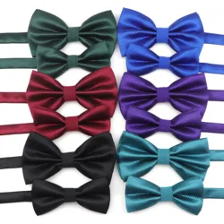 Solide Bunte Eltern-Kind Bowtie Set Klassische Nette Familie Schmetterling Party Abendessen Hochzeit Design Nette fliege Zubehör NO.1-15