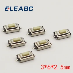 50pcs/lot SMT 3x6x2.5MM 2PIN Tactile Tact Push Button Micro Switch G73 Self-reset Momentary