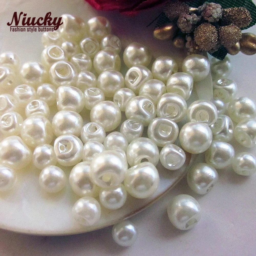 Niucky 5mm-8mm Tiny Pearl Buttons For Sewing Doll Clothing Wedding Dress DIY Crafts Decorative Accessories P0301-005#5