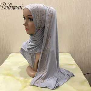 Bohowaii الماس قميص حجاب وشاح مسلم أزياء عمامة المرأة مسلمة الأفريقية الرأس يلتف الحجاب التركي العربي للنساء أعلى 12 مبيعات الأوشحة التركية - رقم 9