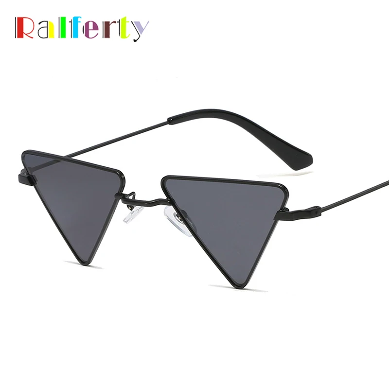 Ralferty Retro Vintage Triangle Sunglasses Women Men Metal Frame Streetwear Festival Sun Glasses Zonnebril Dames F93318